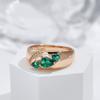 New  Rose Gold Ring For Women Unusual Green Natural Zircon Ethnic Bride Ring Vintage Wedding Jewelry Accessories