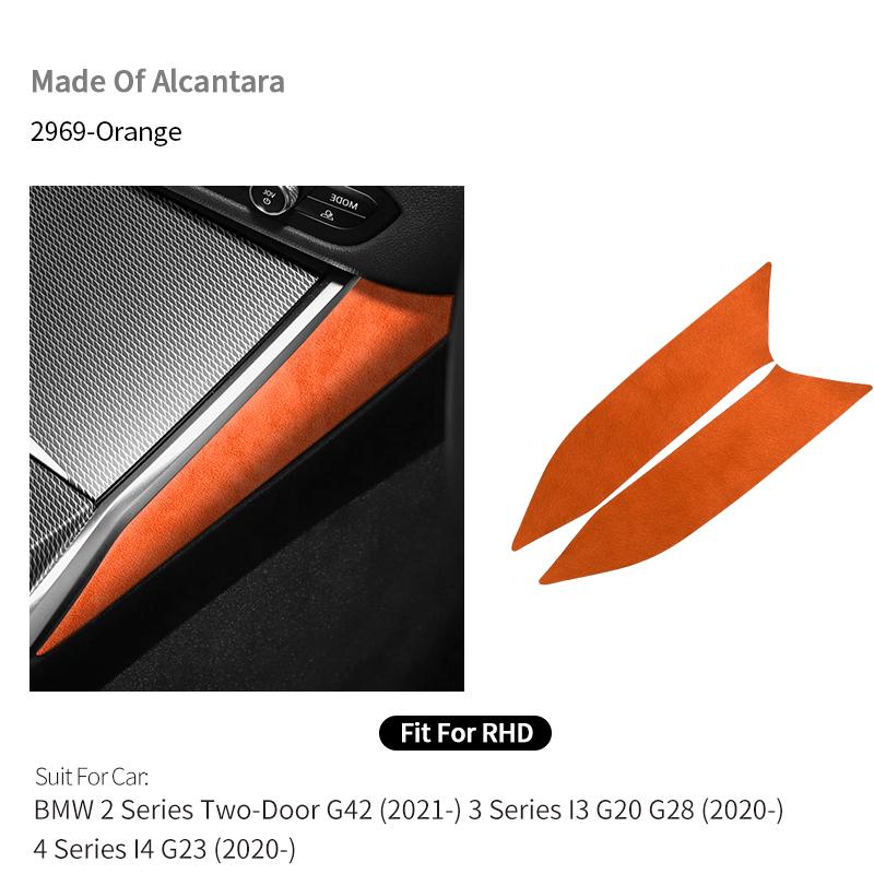For BMW 2er Two-Door G42 3er I3 G20 G28 4er I4 G23 Center Console Side Trim Sticker Made of Alcantara Car Interior Accessories rlpf46