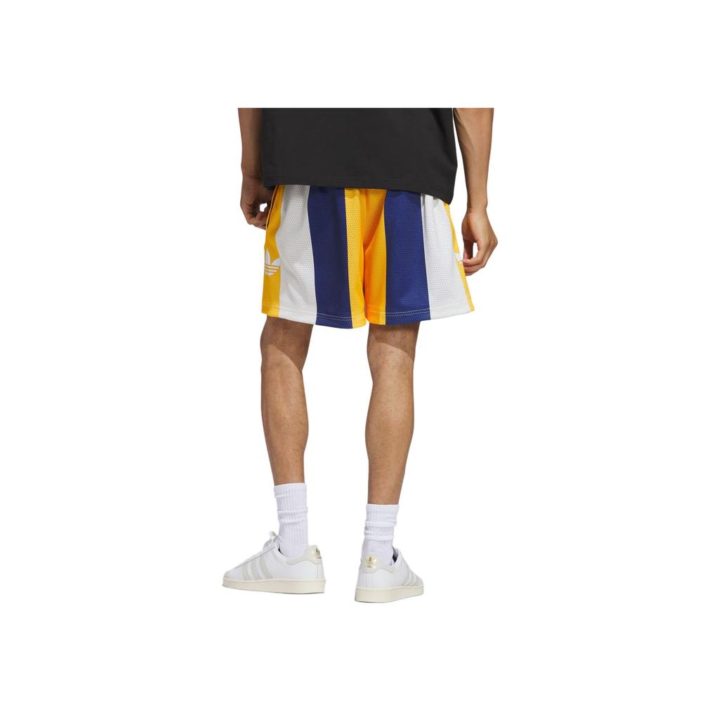 Adidas Originals SS25 Basketball Minimalist Comfortable Fashion Sports Casual Shorts Unisex Shorts Deep-Blue White Yellow JD5187