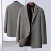 Autumn and Winter Men's Double-sided Woolen Coat Medium and Long Scarf Collar High-end Goose Down Liner Take-off Woolen Coat Men