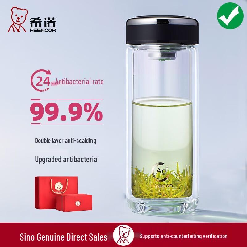 Xinuo Antibacterial Double-Layer Glass Cup