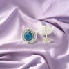 Swiss Blue Topaz Gemstone 925 Sterling Silver Jewelry Handmade Stud Earrings0.5" EE-128-12