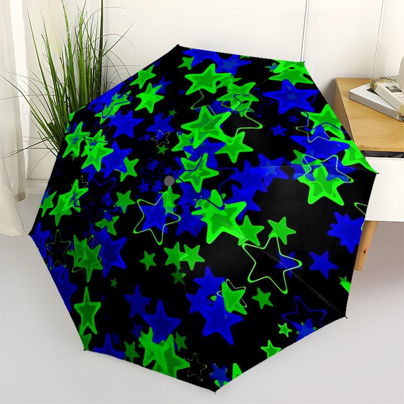 

1pc Starry Night Pattern Automatic Opening and Closing Folding Umbrella with 8 Iron Ribs - Portable, Foldable for Travel yy251124126