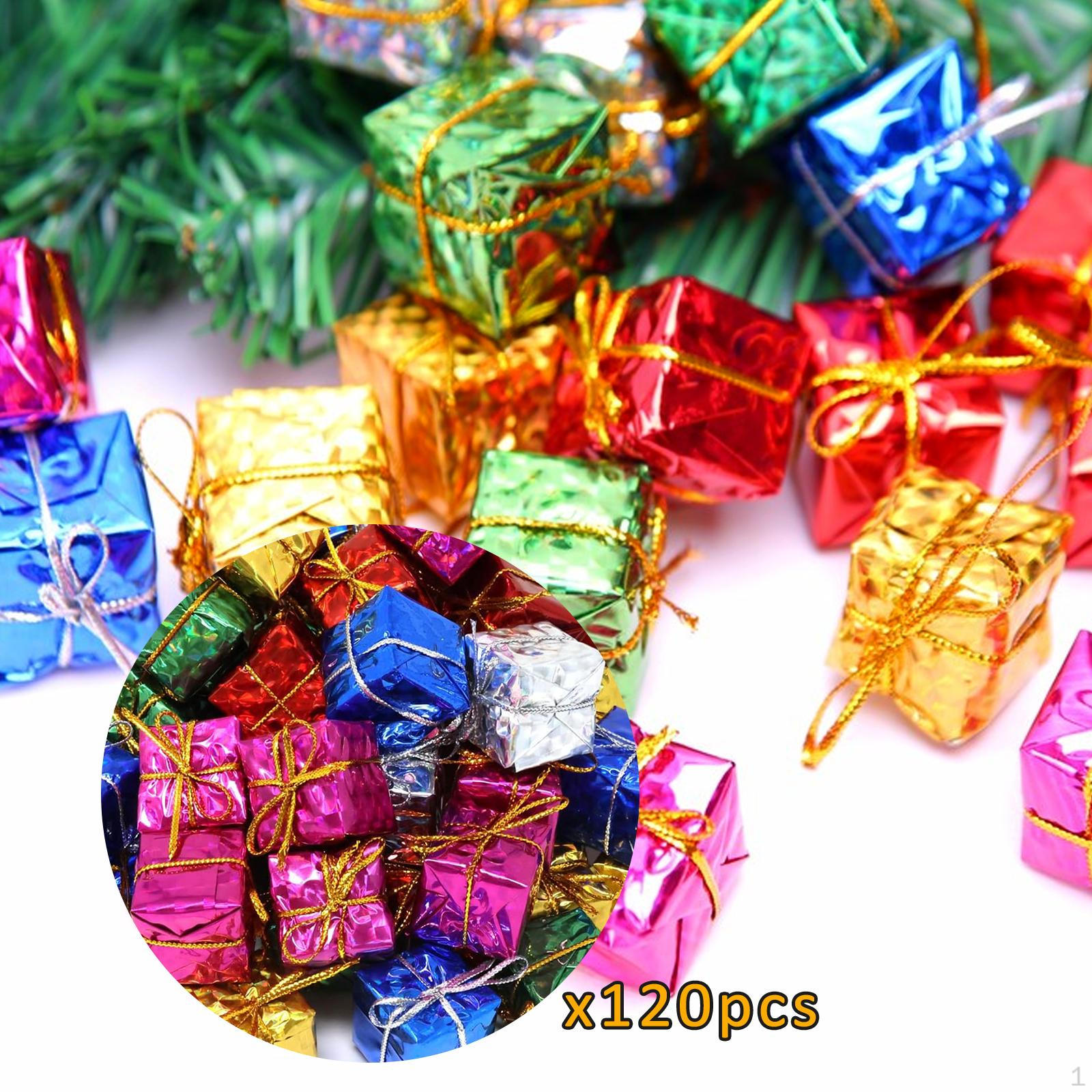 

120 штук Рождественские украшения Подарочная коробка для елки и домашнего декора 2.5cm