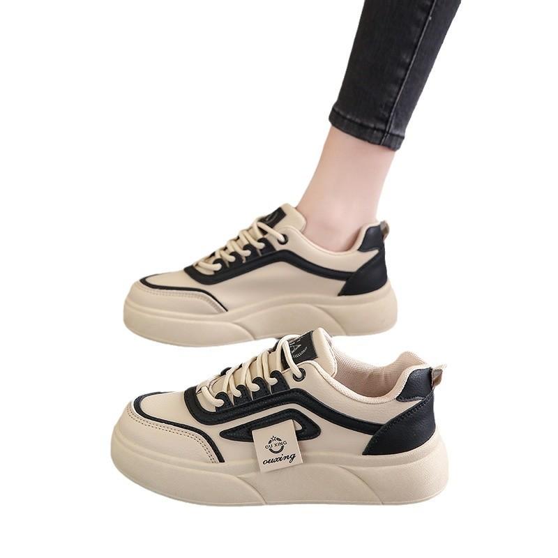 Little White Shoes Female Students Tide Spring Thick Soles Heightening Breathable Shoes Street Shooting Women's Board Shoes