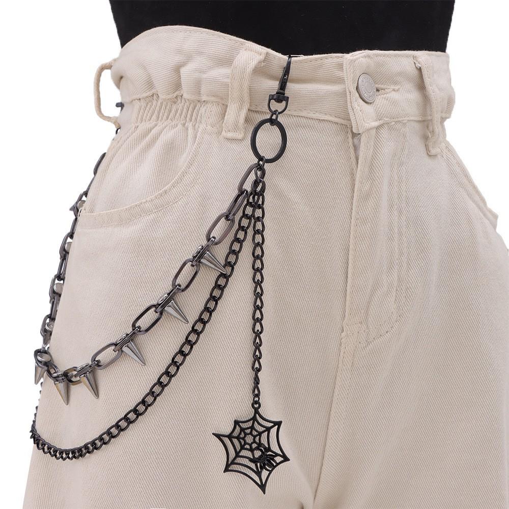 Chaîne de taille multicouche Hip Hop Punk Métal Rivet Bijou pour Performance Scénique