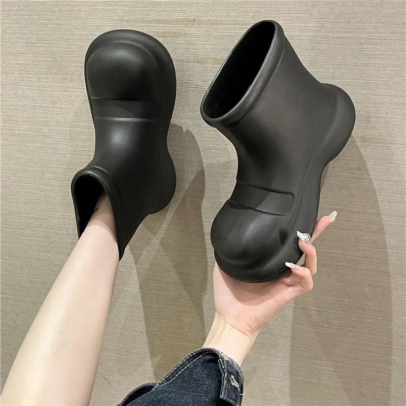 Fashion Faionable Women's Ort Rain Boots Thi Bot Outdoor Wear Waterproof Non-Slip Spring Autumn Low Cut Booties PVC Material