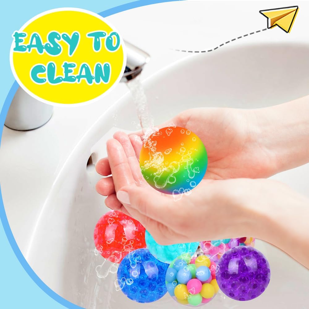 2/4Pcs Squishy Balls for Kids Adults Stress Relief Small Squeeze Fidget Balls Set Autism Hyperactivity Increase Entertainment