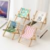 Cartoon Beach Style Dollhouse Chair Ornament Eco-Friendly Phone Stand Doll Display Home Desktop Decoration Office Accessories