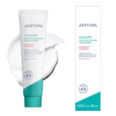 AESTURA 365 Zklidňující regenerační krém pH 60ml Cica krém Slabě kyselý Korejská kosmetika Hydratační Drsná pleť Péče o pleť Niacinamid Madecassosid