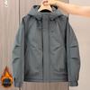 Men's Hooded Cotton Workwear Windbreaker - Stylish, Casual, Versatile, and Thickened for Autumn and Winter