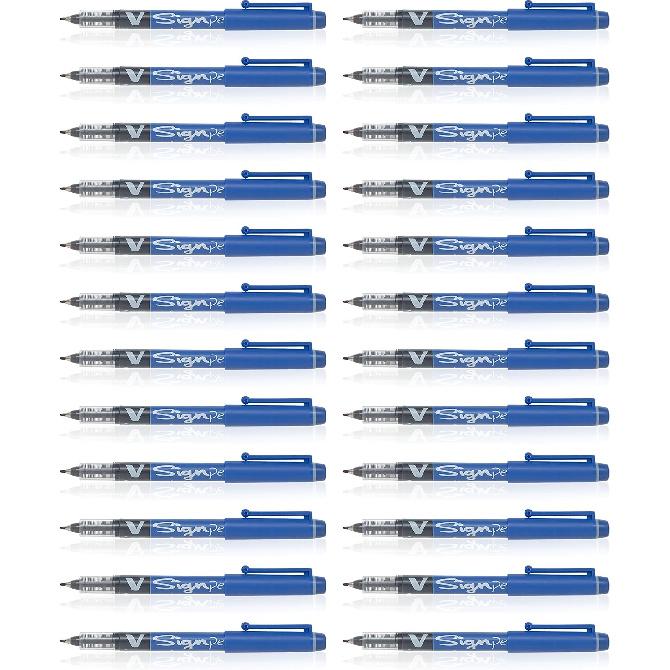 Pilot 019592 V Sign Pen (Blue - Pack of 8)