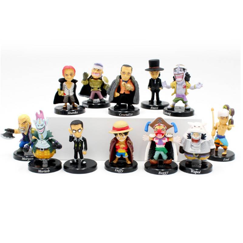12pcs One Anime Piece Luffy Figure Model Toy Ornament Decor Gift Collection Set