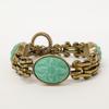 STEPHEN DWECK 2011 Flower Carving Turquoise Bracelet Gold/GreenUsed