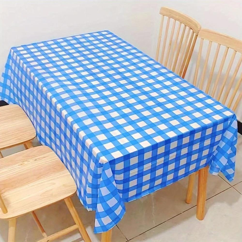 1/2pcs Disposable Table Cloth Waterproof Plastic Tablecloth, Rectangle Checkered Table Covers for Picnic, Birthday, Part