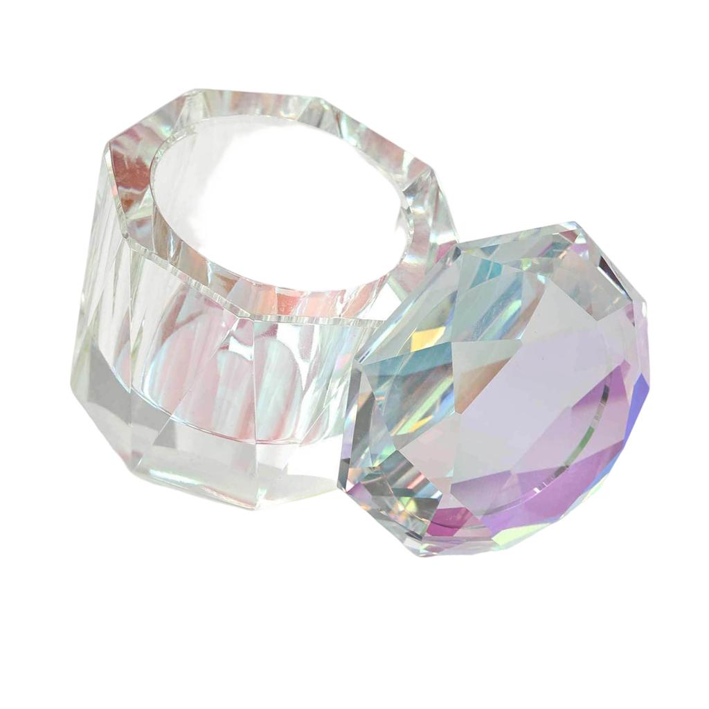 Artistic Multifunctional Nail Tool Organizer Highly Grade Artificial Crystal Glass Dish With Light Refracting Design