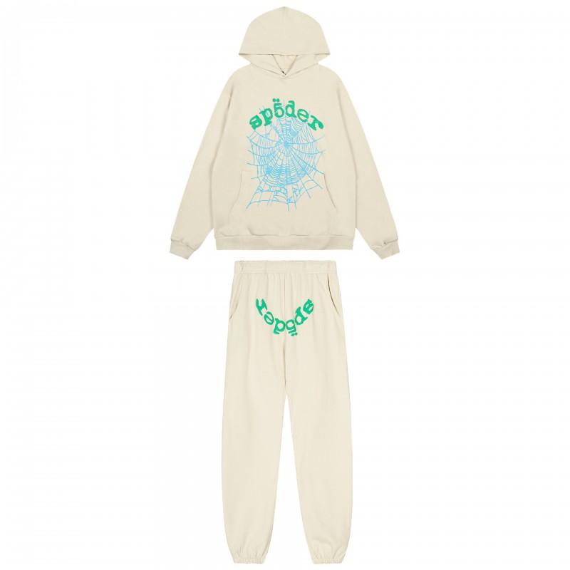 Men Women Casual Hooded Sweatshirt Jogger Pants Set With Foamed Star Letter Print Cotton Blend