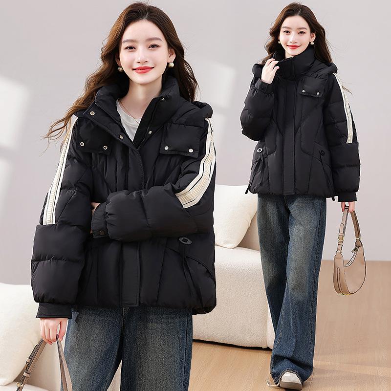 Hooded down cotton jacket girls' winter clothes 2025 new student short cotton jacket bread jacket