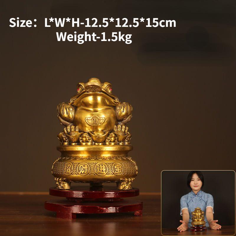 Zhaocai Wealth Attract Ornaments Home Prosperity Treasure Trove Gold All Copper Golden Toad Ornaments Living Room Decorations