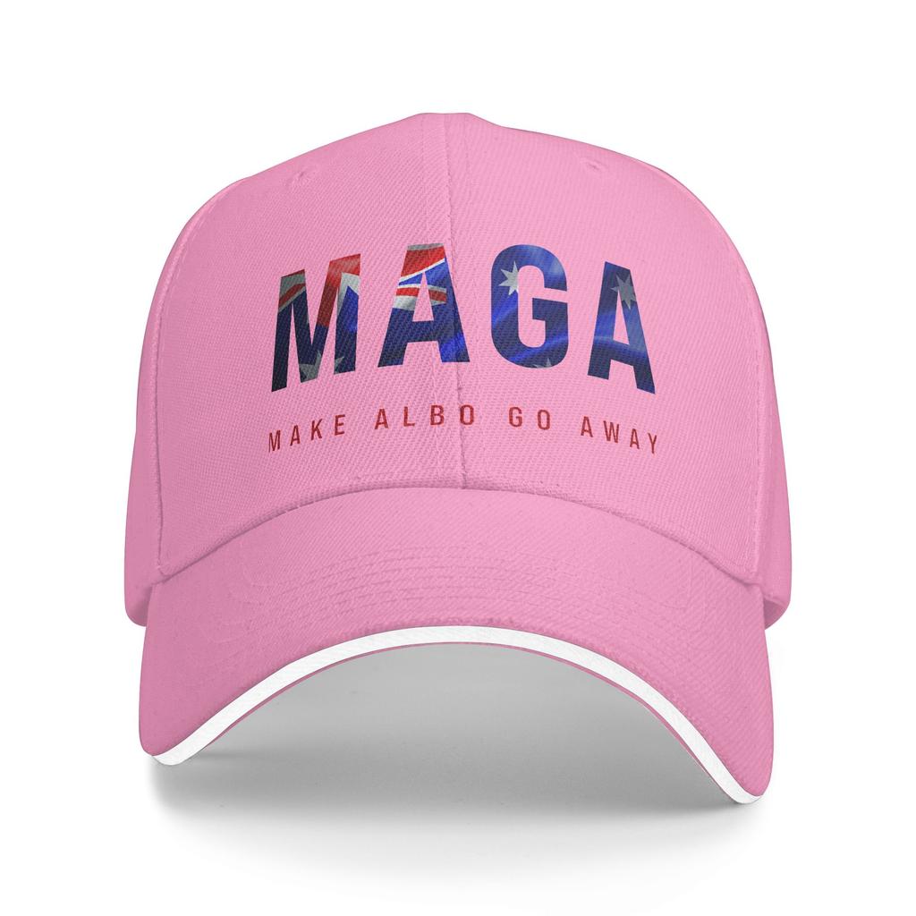Mach Albo Weg MAGA Sandwich Kappe Unisex Outdoor Baseballkappen Australien Spruch Verstellbare Sonnenkappen Alle Jahreszeiten Hut