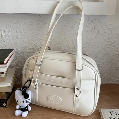 College Style Large-capacity Shoulder Bag Women's Summer New Fashion Simple Commuter Double Shoulder Handbag