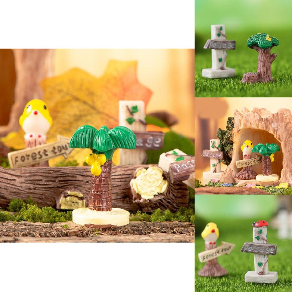Charming Resin Miniature Signpost Decor For Moss Terrariums And Fairy Gardens