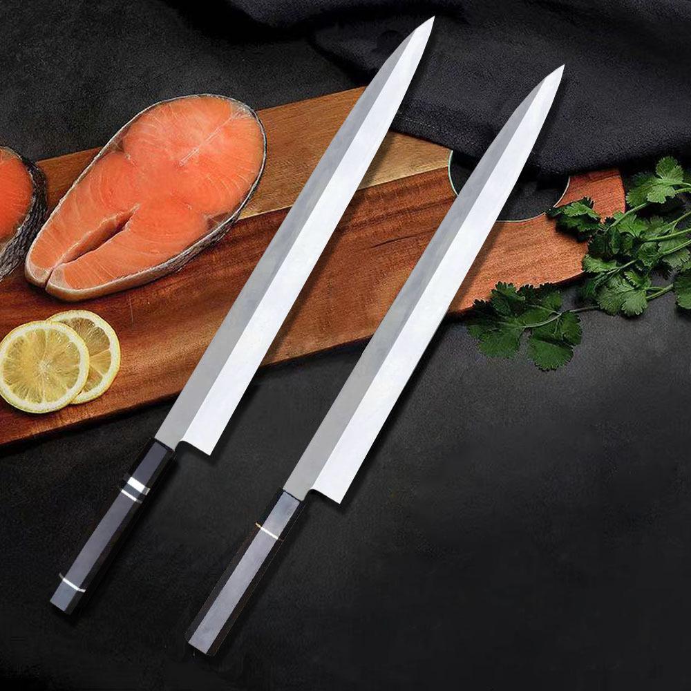Sashimi-Messer Einseitig geschliffene Klinge 10Cr15MoV Stahl Lachs schneiden Schinken Filetieren Fischbeil Yanagiba Japanische Küchenmesser