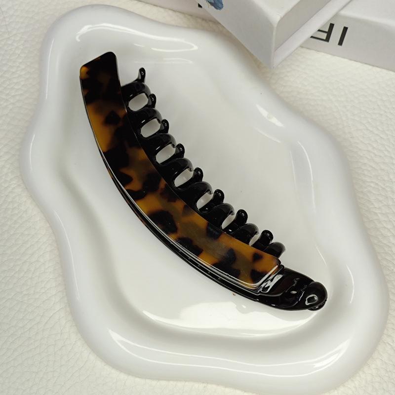 2026 Korean Retro Large Acetate Banana Clip for Thick Hair - Textured High-End Twist Style
