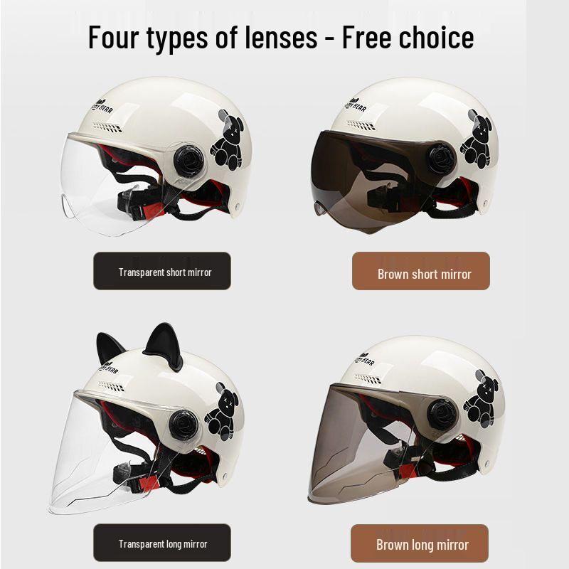 Certified Electric Bike Helmet with Sun Protection, Cute & Universal Half Helmet for Men and Women, All-Season Cycling Safety.