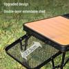 Outdoor Wood Grain Folding Table: Multifunctional Mesh Iron Design for Camping, BBQ, and Dining