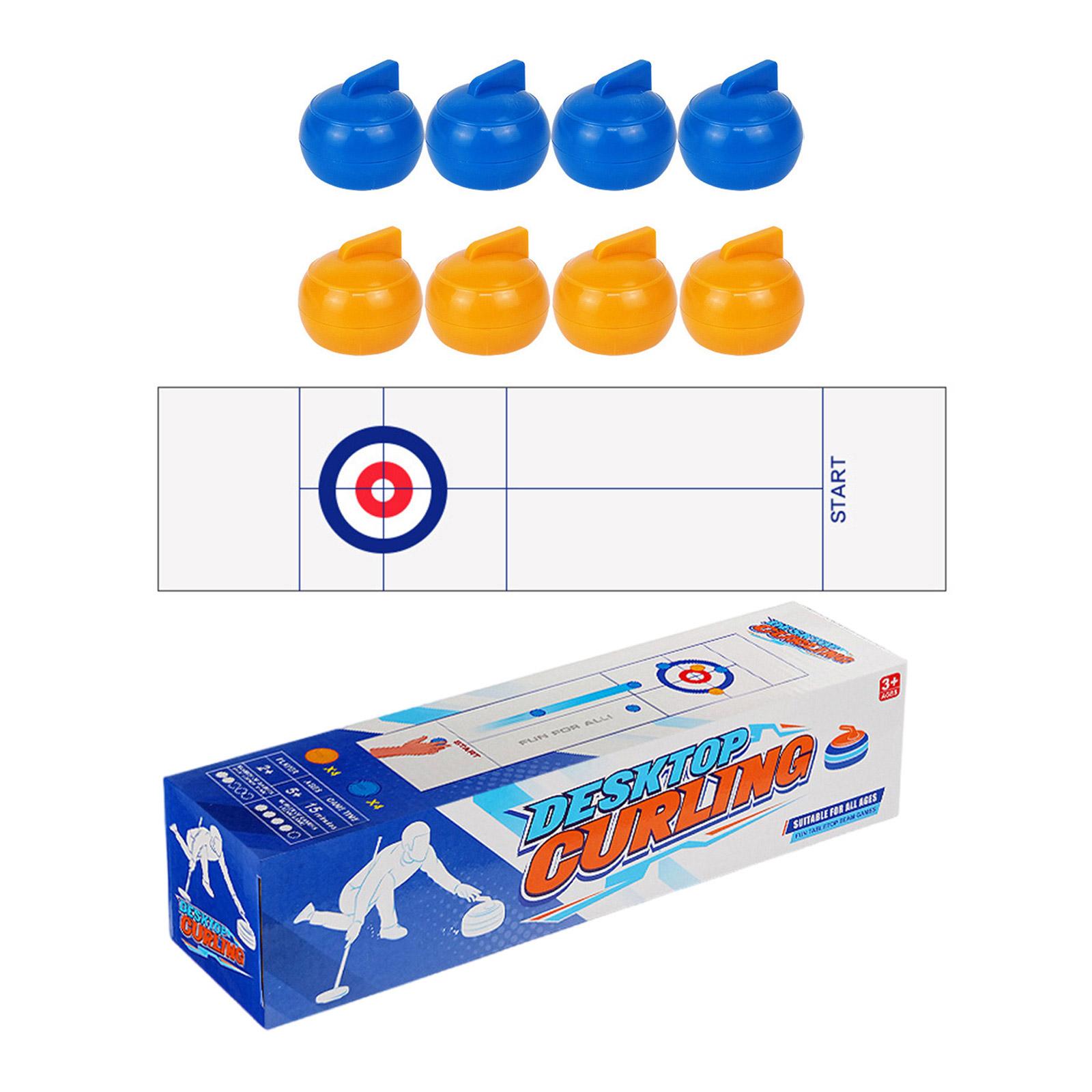 

Portable Curling Ball Game Family Games Funny Tabletop Small Curling Game for Kid Adult Family School Travel Enduring 8