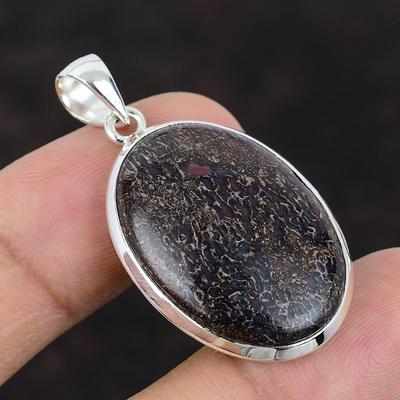 Dinosaur Bone Pendant Handmade Pendant 925 Sterling Silver Pendant Gemstone Pendant Dinosaur Bone Jewelry Brand New Pendant Engagement Gift