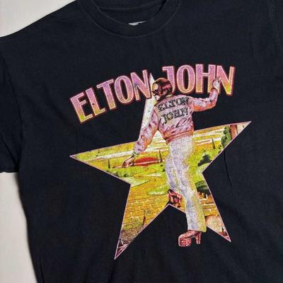 Rare! Chemise noire en coton Elton John Unisexe S à 5XL T-shirt unisexe CM423
