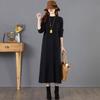 Retro Artistic Knitted Dress Women's Inner Sweater Dress Long Knitwear Autumn and Winter Long Pullover Casual Pullover