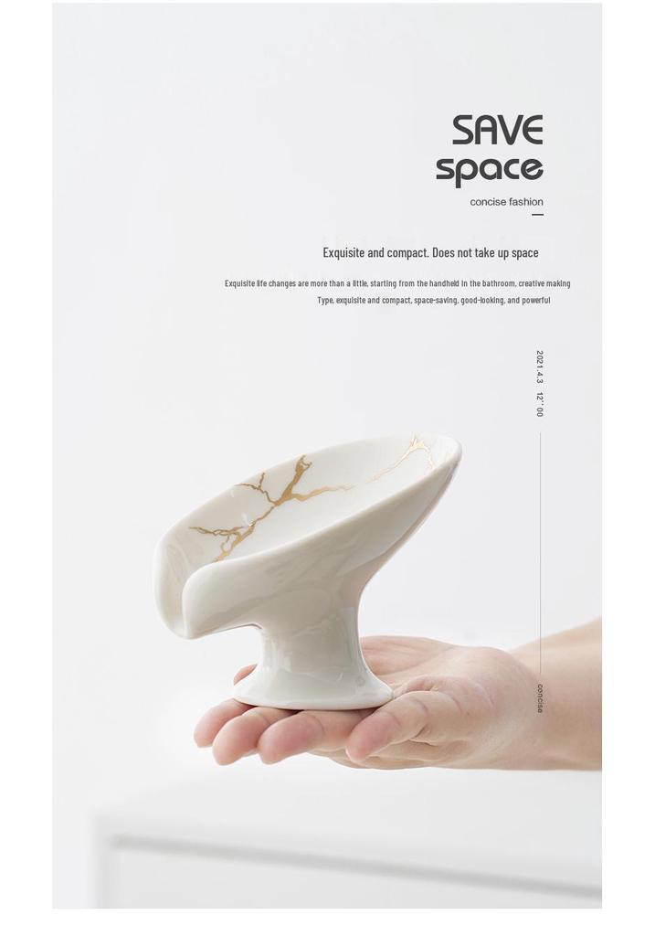 Handmade Ceramic Soap Dish: No-Punch Installation, Draining Design, Stylish Soap Holder.