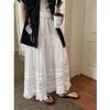 Spring 2026 Floral Lace Ruffled Women's Gentle Style Long Skirt