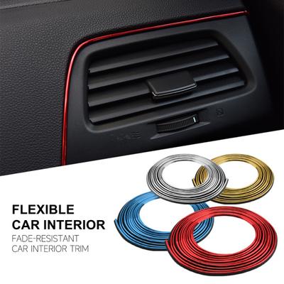 5M Car Interior Tiras Decorativas Galvanizadas Kit de Tiras de Acabamento de Carro DIY Decoração Tiras Flexíveis Moldagem Tiras de Estilo Automotivo