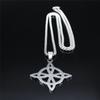 Stainless Steel Celtic Knot Witch Necklace for Men Women Wicca Jewelry Witchcraft Nudo de Bruja N4273