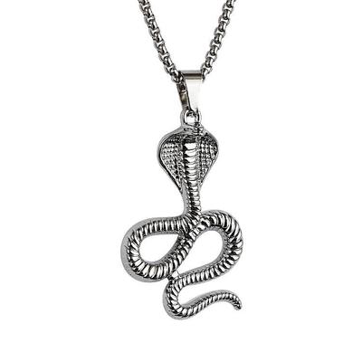 Cross-Border Jewelry Cobra Necklace - Punk Metal Snake Zodiac Pendant, 2025 New Year Edition