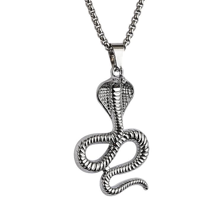 Cross-Border Jewelry Cobra Necklace - Punk Metal Snake Zodiac Pendant, 2025 New Year Edition
