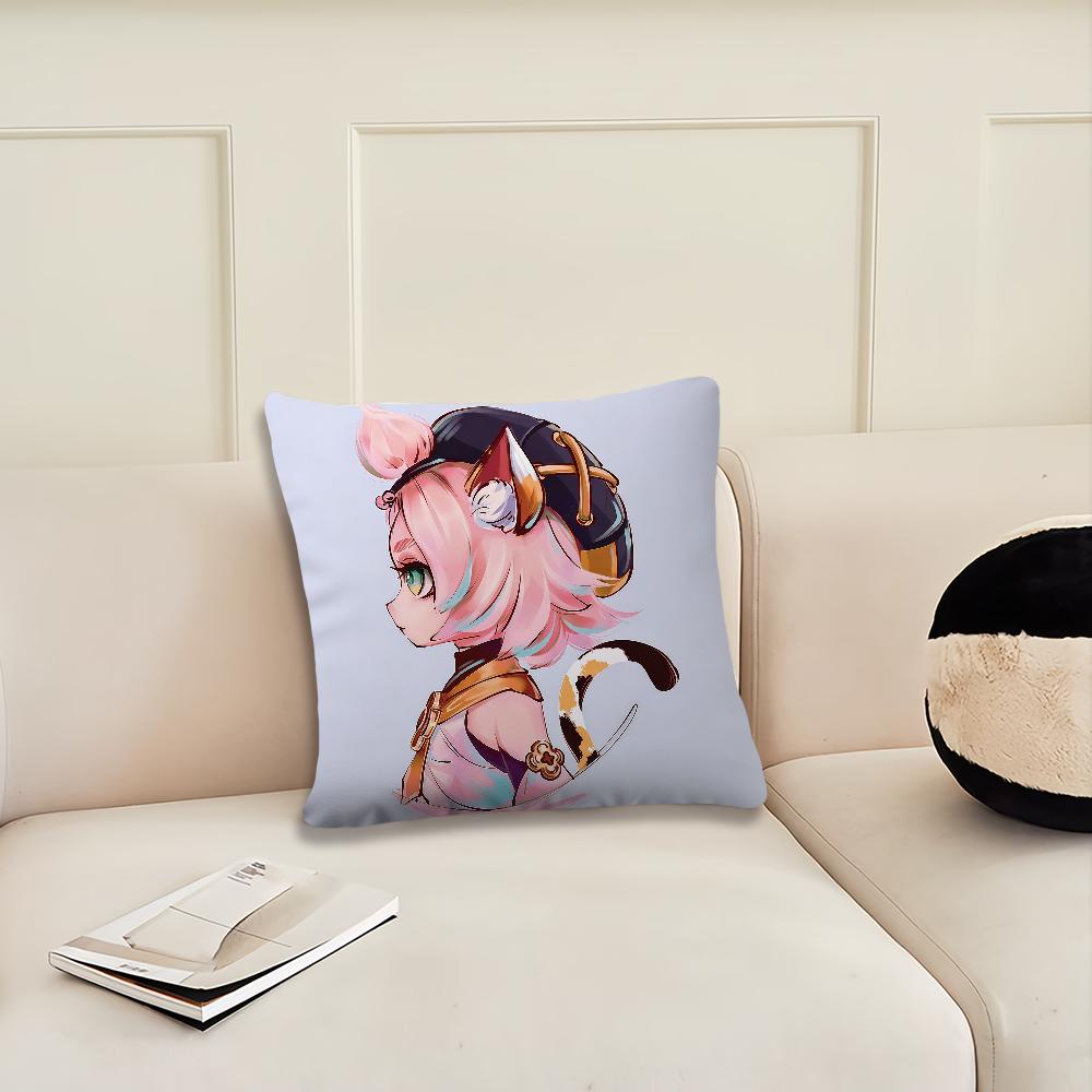Game Genshin Impact cute a cushion cover Pillow Cover Decoration Room Home Sofa living Office Car Nordic Simplicity