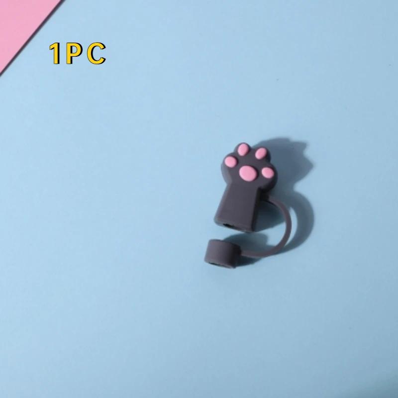1/3Pcs Dustproof Straw Cover Cartoon Cute Cat Claw Glass Beverage Kitchen Beverage Straw Cover Accessories
