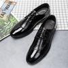 Whoholl Fashion Pointed Toe Dress Shoes Men Loafers Patent Leather Oxford Shoes for Men Formal Mariage Wedding Shoes Party Flats