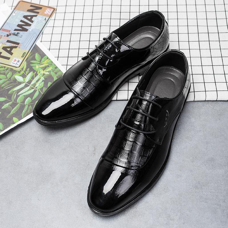 Whoholl Fashion Pointed Toe Dress Shoes Men Loafers Patent Leather Oxford Shoes for Men Formal Mariage Wedding Shoes Party Flats