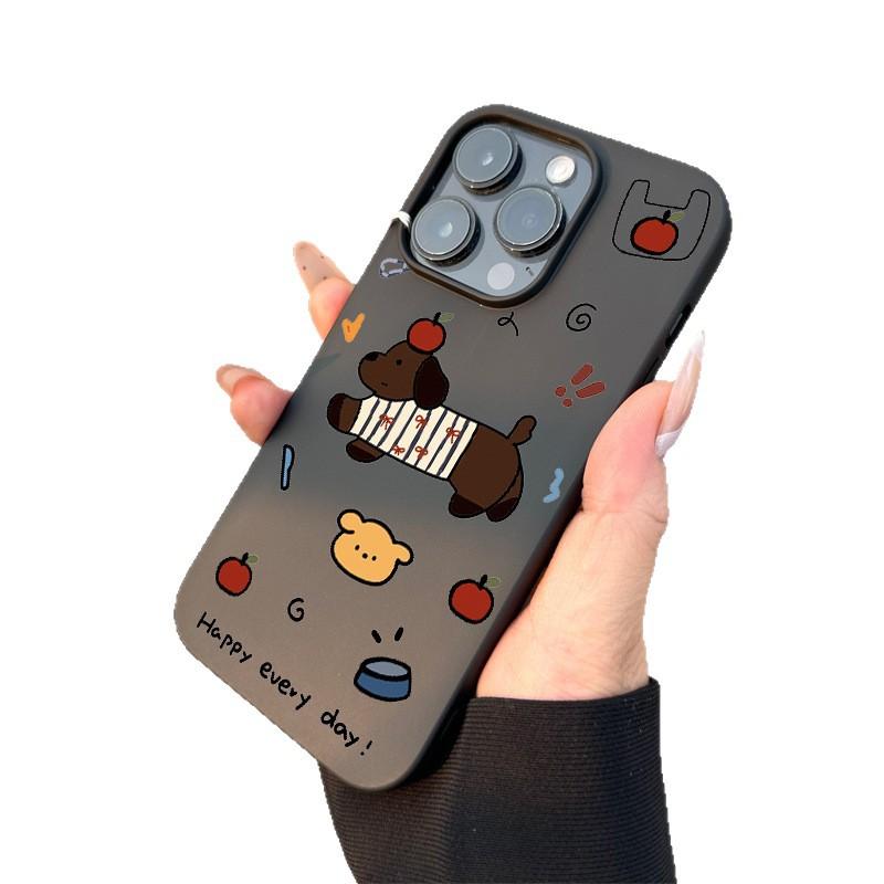 Striped Shirt Dachshund for IPhone16 Jelly 15 Phone Case 14Pro for Apple 13/12 Silicone Xs Cartoon