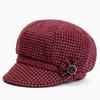 WTEMPO Wide-brimmed Solid Color Plaid Printed Hats Women Autumn Winter Bowknot Retro Vintage Cold-proof Windproof Hats