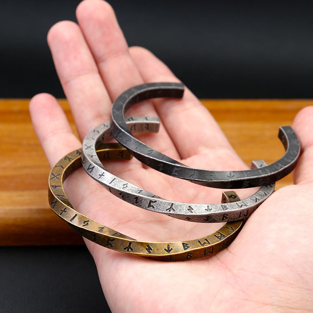 316L Stainless Steel Mobius Viking Runes Bracelet for Men Women Nordic Pagan Amulet Jewelry Fashion Talisman