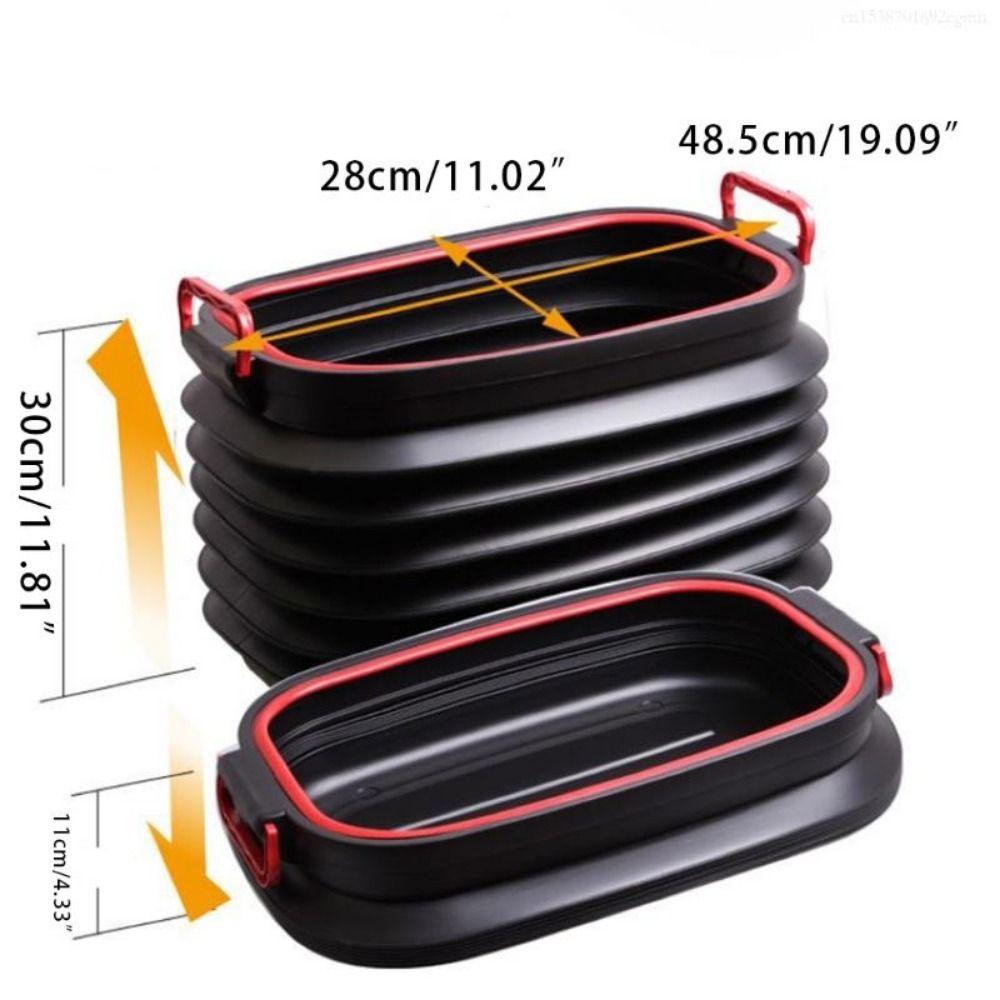 18/37L Car Shrinkable Storage Bucket with Cover Outdoor Fishing Bucket Car Storage Supplies