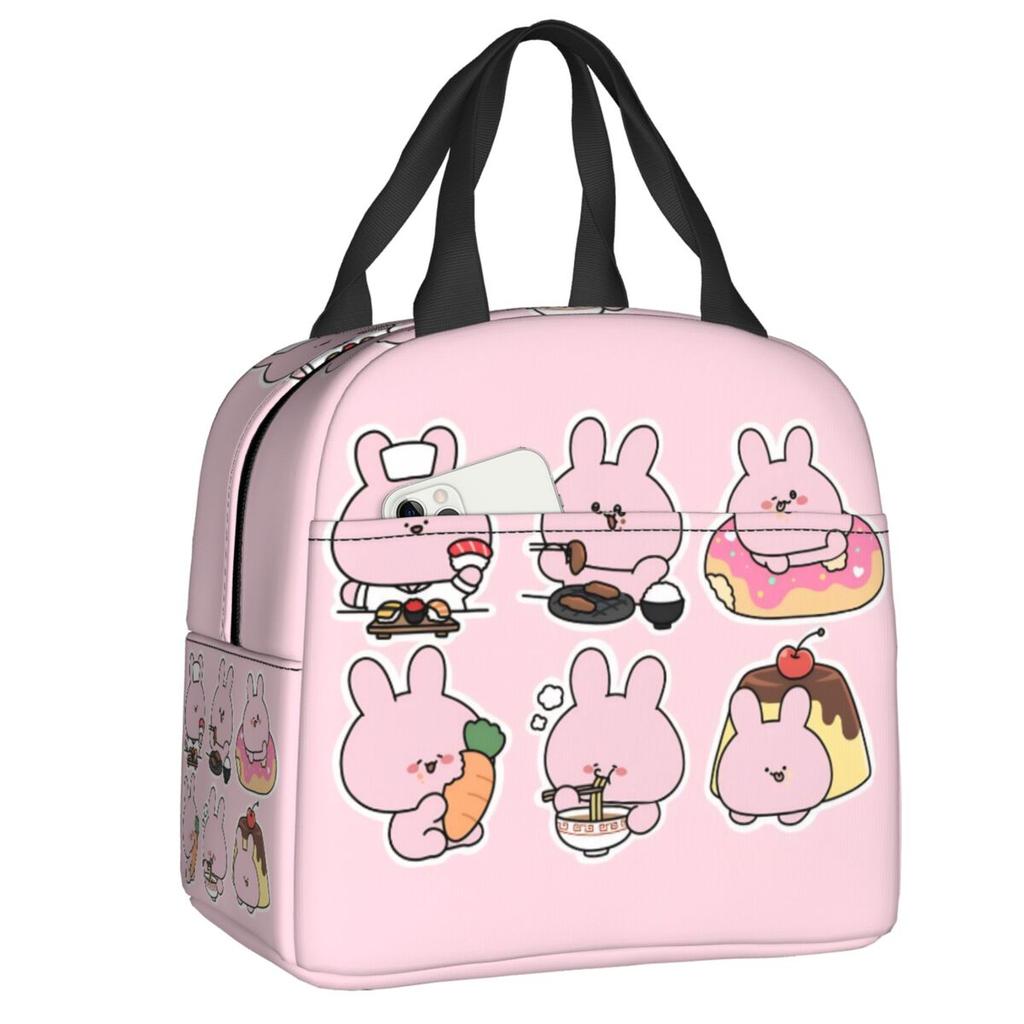 Custom Asamimichaan Anime Cartoons Asamimi Insulated Lunch Bags for Women Resuable Thermal Cooler Bento Box Work School Travel