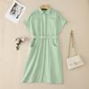 ZANZEA Women Turn Down Collar Loose Casual Short Sleeve Shirt Dress